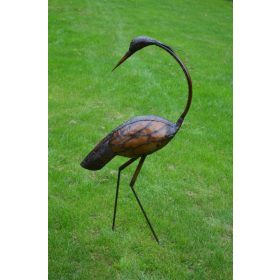   Vogelreiher oder Kranich aus Metall, 110 cm, Kunsthandwerksskulptur