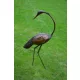  Vogelreiher oder Kranich aus Metall, 110 cm, Kunsthandwerksskulptur