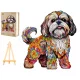  GROSSES HOLZPUZZLE 260 TEILE SHIH TZU IN EINER HOLZKISTE