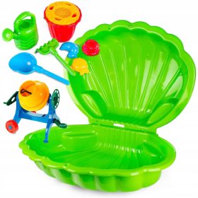   SANDKASTENGEHÄUSE 2 ELEMENTE. + BETONMISCHER + SANDSPIELZEUG 8 ELEMENTE. SATZ