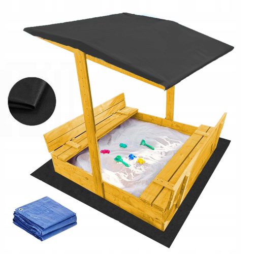 SANDKASTEN 120 MIT VERSTELLBARER OBERSEITE, VERSCHLIESSBAR, HOLZ, KOSTENLOS BLAU