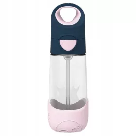 B.Box Tritan-Wasserflasche mit Strohhalm, rosa, 450 ml