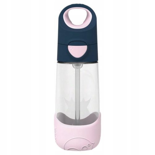 B.Box Tritan-Wasserflasche mit Strohhalm, rosa, 450 ml