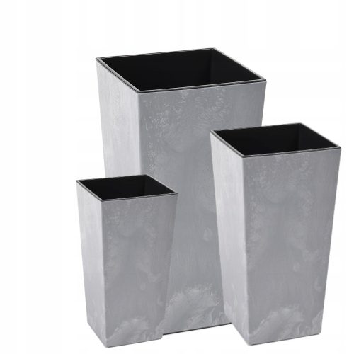  Blumentopf Lamela, 30 cm x 30 x 57 cm, Durchmesser 30 cm, Kunststoff in Grau- und Silbertönen + 2 weitere Produkte