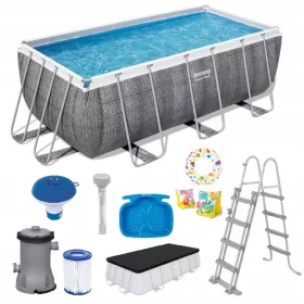   Bestway Pool mit rechteckigem Rahmen 412 x 201 cm + 6 weitere Produkte