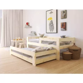  DOPPELTES KINDERBETT MIT GELÄNDER 160X80