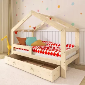 KINDERHAUSBETT 160x80 FÜR KINDER + SCHUBLADE