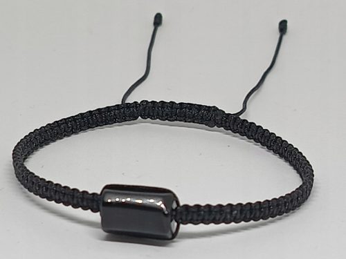  Armband schwarzer Turmalin Naturstein Makramee Talisman schwarzer Faden