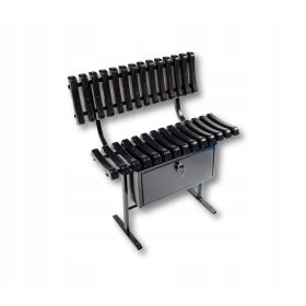   PVC-Friedhofsbank, 14 Rippen, mit Rückenlehne und Box, POLNISCHER HERSTELLER