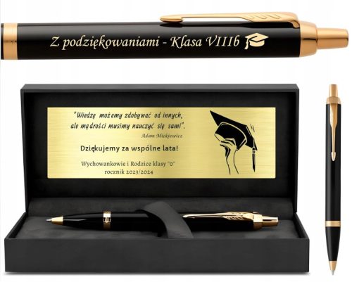 Parker IM Black GT Kugelschreiber mit Gravur. Geschenk für den Lehrer eines Schülers