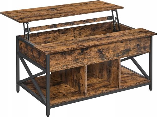  Songmics Vasagle rechteckiger Couchtisch 100 x 60 x 62 cm, rustikale Eiche
