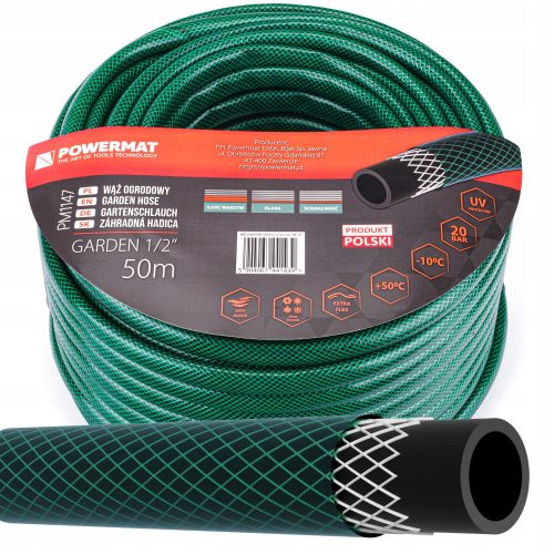  Gartenwasserschlauch 1/2'' 50 m 3-lagig 20 Bar