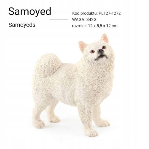  Ein realistisches Miniaturmodell eines Samojeden, weiß, BPA-frei