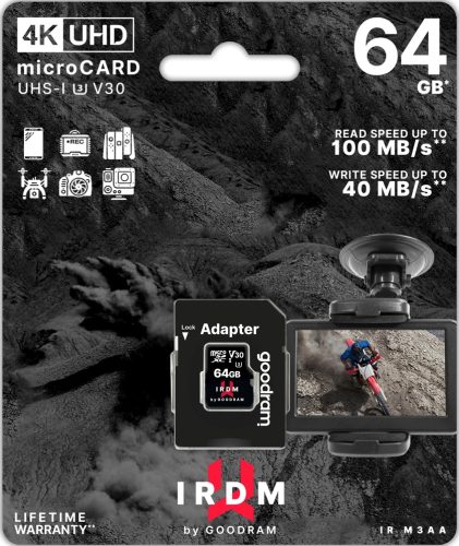  GOODRAM IRDM 64 GB microSD-Speicherkarte + Adapter