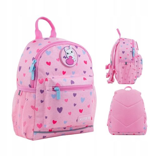  Ein Kindergartenrucksack für ein Mädchen mit einem rosa Drachenkaninchen