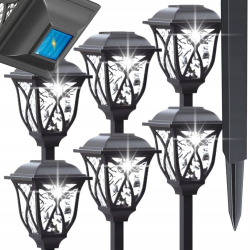  Eddcom eingebettete Solarlampe, schwarz, 45 cm, 6 Stk.