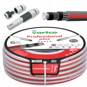    NICHT VERDREHBARER PROFESSIONAL PLUS TFS-Gartenschlauch 1/2" 60 m VARTCO 6 SCHICHTEN + SET MIT GERADE SPRÜHE 4 VARTCO ELEMENTS