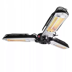 Heizlampe an einem Schirm aufgehängt/aufgehängt