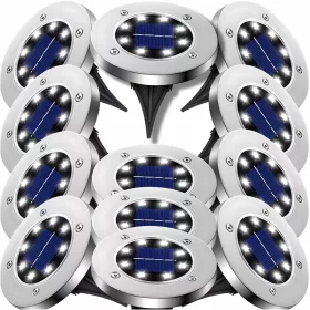  MAXSELL eingebettete Solarlampe Silber 12,6 cm 12 Stk.