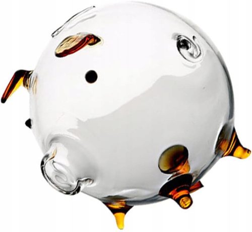  Sparschwein GLASS PIGGY XL, TRANSPARENT, DICKES GLAS FÜR EIN GELDGESCHENK