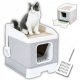  Geschlossene Katzentoilette, groß für Streu, abgedeckte Schaufel, Schublade 47 x 37 x 48