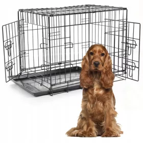  Lalazoo Metallkäfig, mittelgroßer Hund, 56 x 96 x 61 cm