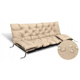    Gartenkissen 150x60x50 cm für Hollywoodschaukel Sitzbank Wasserdicht Beige