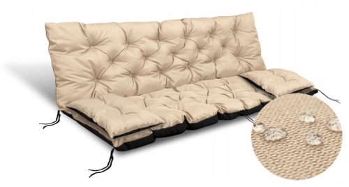  Gartenkissen 180x60x50 cm für Hollywoodschaukel Sitzbank Wasserdicht Beige