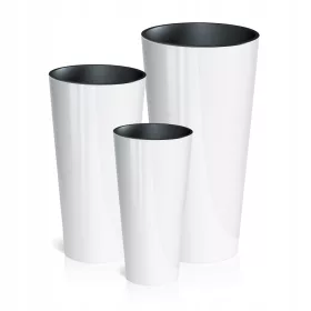    Prosperplast Blumentopf 25 cm x 25 x 47 cm Durchmesser 25 cm Kunststoff weiß + 2 weitere Produkte