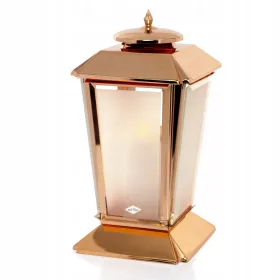  Grabkerze aus Edelstahl, Kapelle mit Tür METALLLATERNE