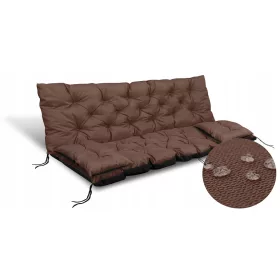    Gartenkissen-Set 180x60x50 cm für Hollywoodschaukel Wasserdicht Braun