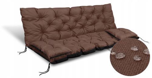  Gartenkissen-Set 180x60x50 cm für Hollywoodschaukel Wasserdicht Braun