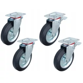 200-mm-Rad mit Bremse für 300-kg-Abfallbehälter