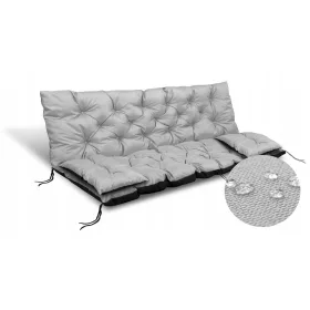    Gartenkissen-Set 150x60x50 für Hollywoodschaukel Wasserdicht Hellgrau