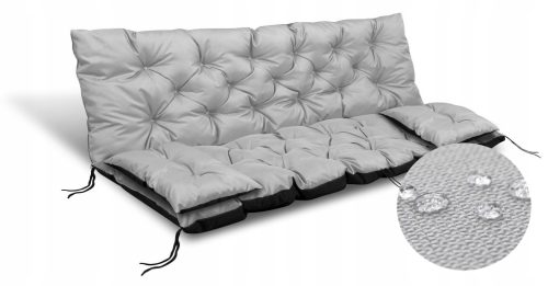  Gartenkissen-Set 150x60x50 für Hollywoodschaukel Wasserdicht Hellgrau