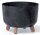  Prosperplast-Blumentopf, 29 cm x 29 x 22 cm, Durchmesser 29 cm, Kunststoff in den Farben Grau und Silber