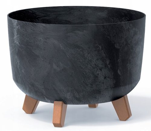  Prosperplast-Blumentopf, 29 cm x 29 x 22 cm, Durchmesser 29 cm, Kunststoff in den Farben Grau und Silber