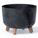  Prosperplast-Blumentopf, 29 cm x 29 x 22 cm, Durchmesser 29 cm, Kunststoff in den Farben Grau und Silber