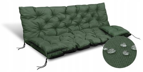  Gartenkissen-Set 180x60x50 cm für Hollywoodschaukel, wasserfest, Grün