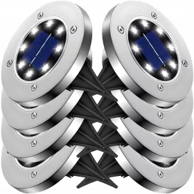  MAXSELL eingebettete Solarlampe Silber 12,6 cm 8 Stk.