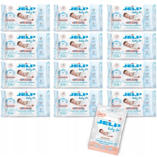  Jelp 0+ Feuchttücher 98 % Wasser für Babys 12x 72 Stück = 864 Stück