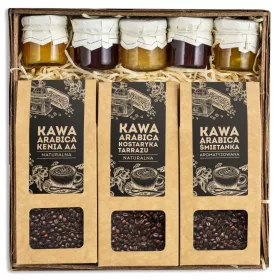  KAFFEE-Set als GESCHENK, Arabica-Bohnen und Marmelade