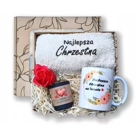   DANKE FÜR DIE ERSTE KOMMUNION DER PATIN – Handtuch, Tasse, Geschenk