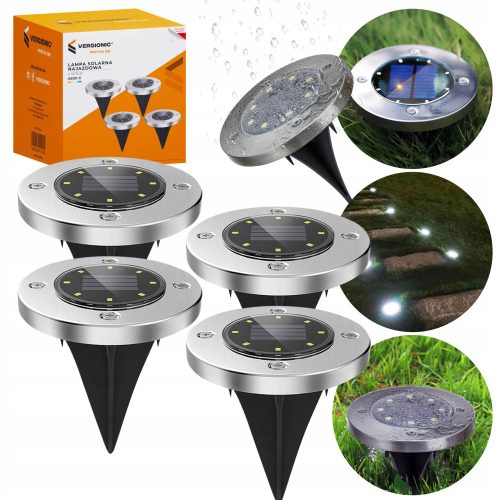  SOLAR-GARTEN-FAHRLAMPE, EINGEFAHREN, 8 LED, 4 STK