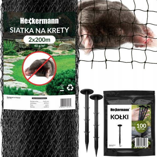  MAULWURF-NETZ FÜR RASEN GEGEN MAULWURFE WÄHLE 100x Heringe 2x200m 40g/m2