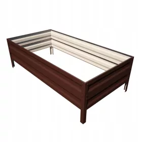    Botanischer Blumentopf 200 cm x 100 x 40 cm, verzinkt, Braun- und Beigetöne