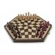  Schachspiel für drei Spieler, groß, braun/Schachspiel für drei, großes Żurek-Schach