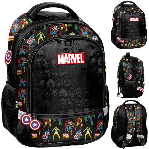  Avengers Paso Schulrucksack mit mehreren Fächern, Schwarz, Rottöne, Blautöne, Grüntöne, Mehrfarbig, 19 l