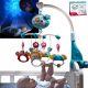  Multifunktionales Kinderbett-Karussell mit Sternenprojektion, Rasseln und Beißringen