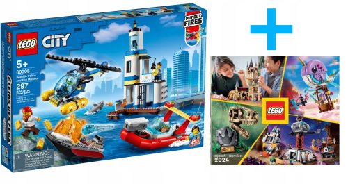  LEGO City 60308 Polizei- und Wachaktion am Meer + LEGO KATALOG 2024 NEU